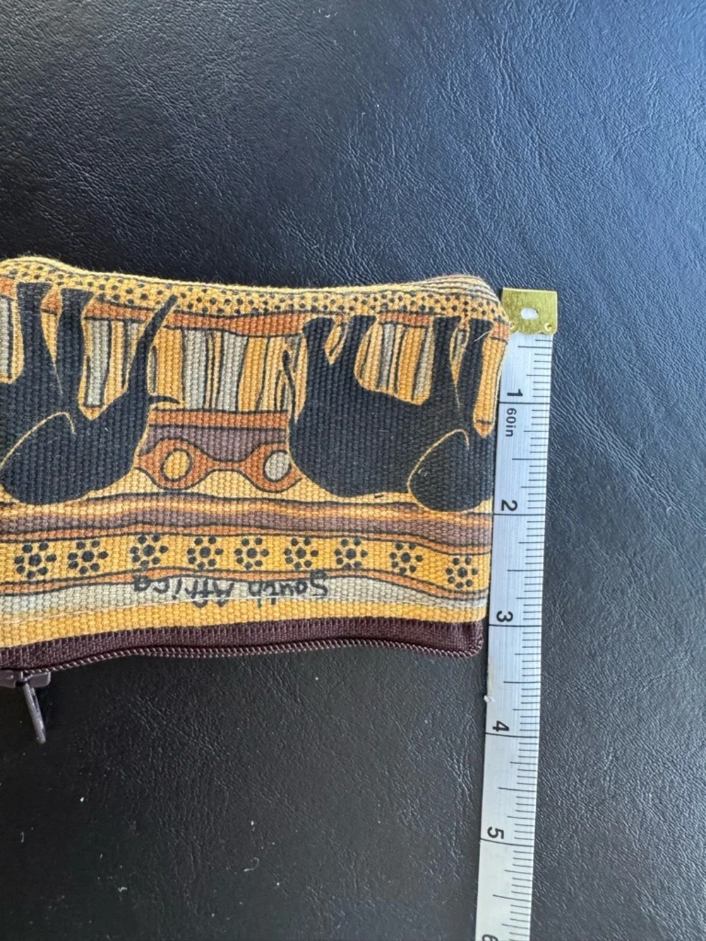 Set of 3 Small Printed Pouches - Black, Yellow, Red Accents